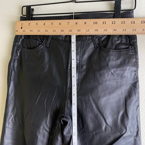 Mother The Insider Ankle Size 27 Wax On Wax Off Black Faux Leather Pants Jeans - Picture 15 of 16